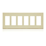 Leviton 80326 5-Gang Decora Plus Screwless Wallplate Polycarbonate