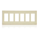 Leviton 80326 5-Gang Decora Plus Screwless Wallplate Polycarbonate