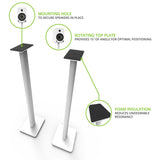 Kanto SP32PLW Pair - 32" Universal Bookshelf Speaker Stands - White
