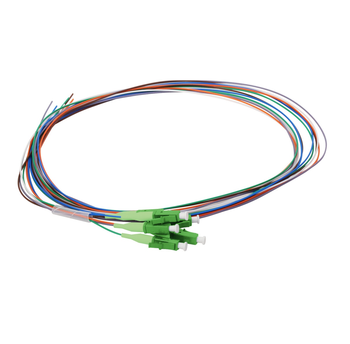 Cleerline PT-LC06-SM-APC-1M Fiber Optic Pigtail Set, 6F OS2, Simplex LC/APC to Blunt, 900 µm Buffered, 1.0 m / 3.3 ft Per Each