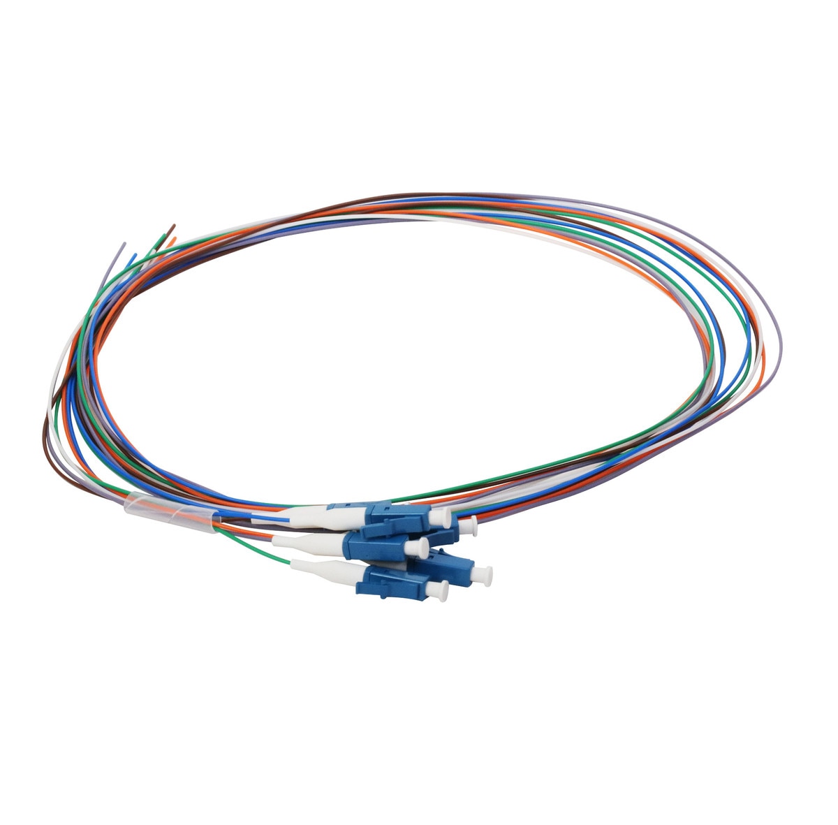 Cleerline PT-LC06-SM-3M Fiber Optic Pigtail Set, 6F OS2, Simplex LC/UPC to Blunt, 900 µm Buffered, 3.0 m / 9.8 ft Per Each