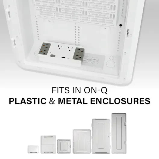 OnQ AC1062 6 Outlet Enclosure Surge Protector with One USB-A and One USB-C