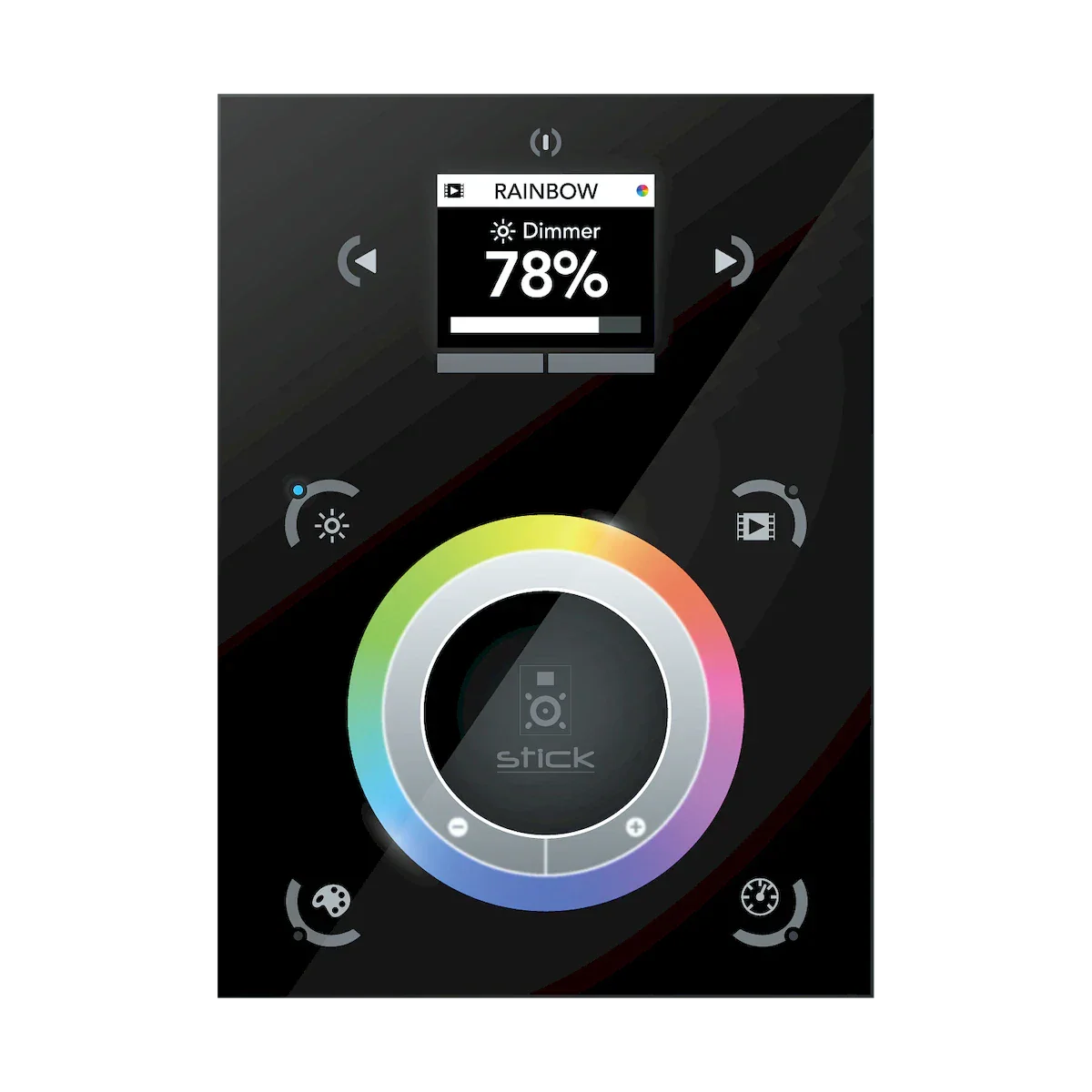 Proluxe PLX-DMX-N-STICKDE3-BK DE3 1024CH, GLASS, USB, ETHERNET, COLOR SCREEN, 500 SCENES, 10 ZONES. BD1  BLACK FINISH, INCLUDES POWER4M AC/DC 7V ADAPTER FOR ARCHITECTURAL