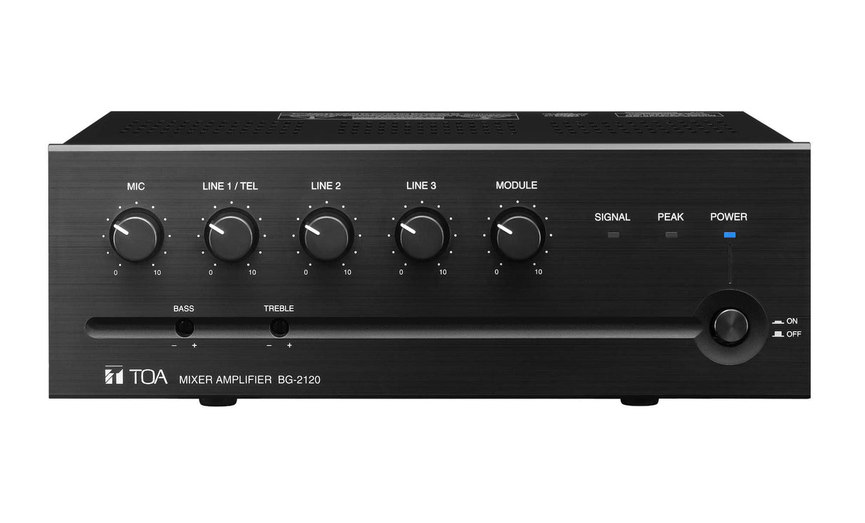 TOA BG-2120 CU 5-Input Mixer/Amp 120W (4Ω/25V/70V) One 900 Series Module Slot 2U