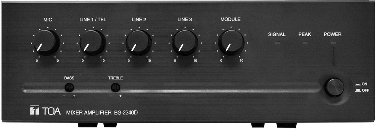TOA BG-2240D-AM 5-Input Mixer-Amp, 240W @70V, Class D Power 1x 900 Series Module Slot 2U