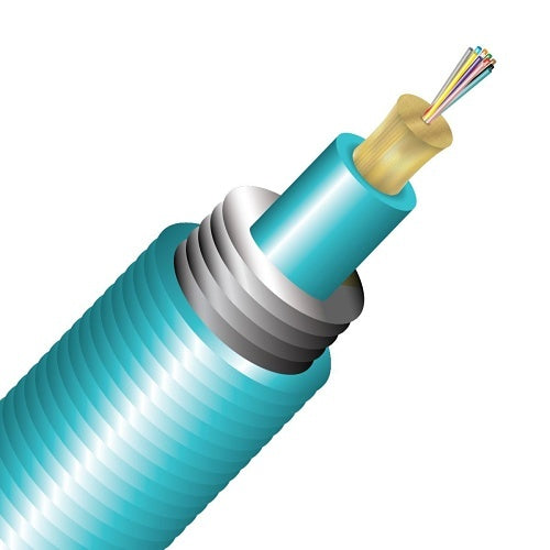 Cleerline TA012M3D9AP 12 Strand BendSafe® Interlocking Armored Distribution TB, Plenum, 50/125, OM3 Per 1000ft Spool