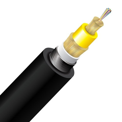 Cleerline TD012S2D9BN-B 12 Strand BendSafe® Armored Direct Burial Distribution TB, PE/OSP/Burial, 9/125, G657 A2/B2 OS2 Per FT