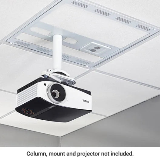 Chief CMS492CP2 2' x 2' Above Suspended Ceiling Storage Box and column drop with 2-Gang Filter & Surge