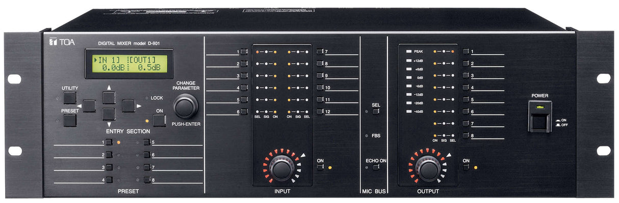 TOA D-901 US Modular Digital Mixer Up To Twelve Mic/Line Inputs/8 Line Outputs Feedback Suppression