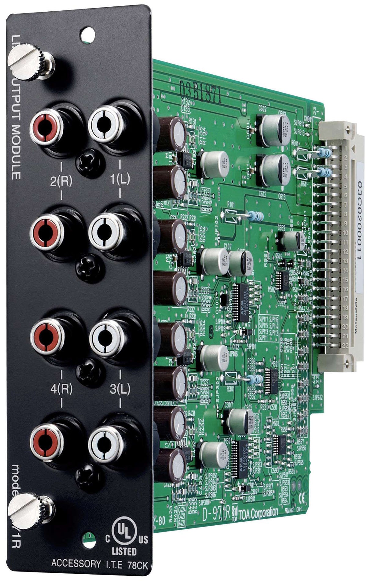 TOA D-971R D-901 Series Output Module Four Unbalanced Line Outputs Stereo RCA Connectors
