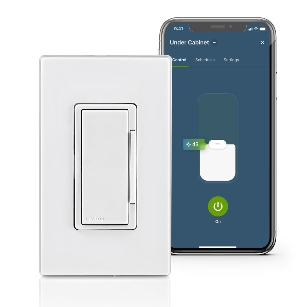 Leviton D2ELV-1BW Decora Smart ELV/LED Phase Selectable Dimmer, Wi-Fi, Neutral Wire Required