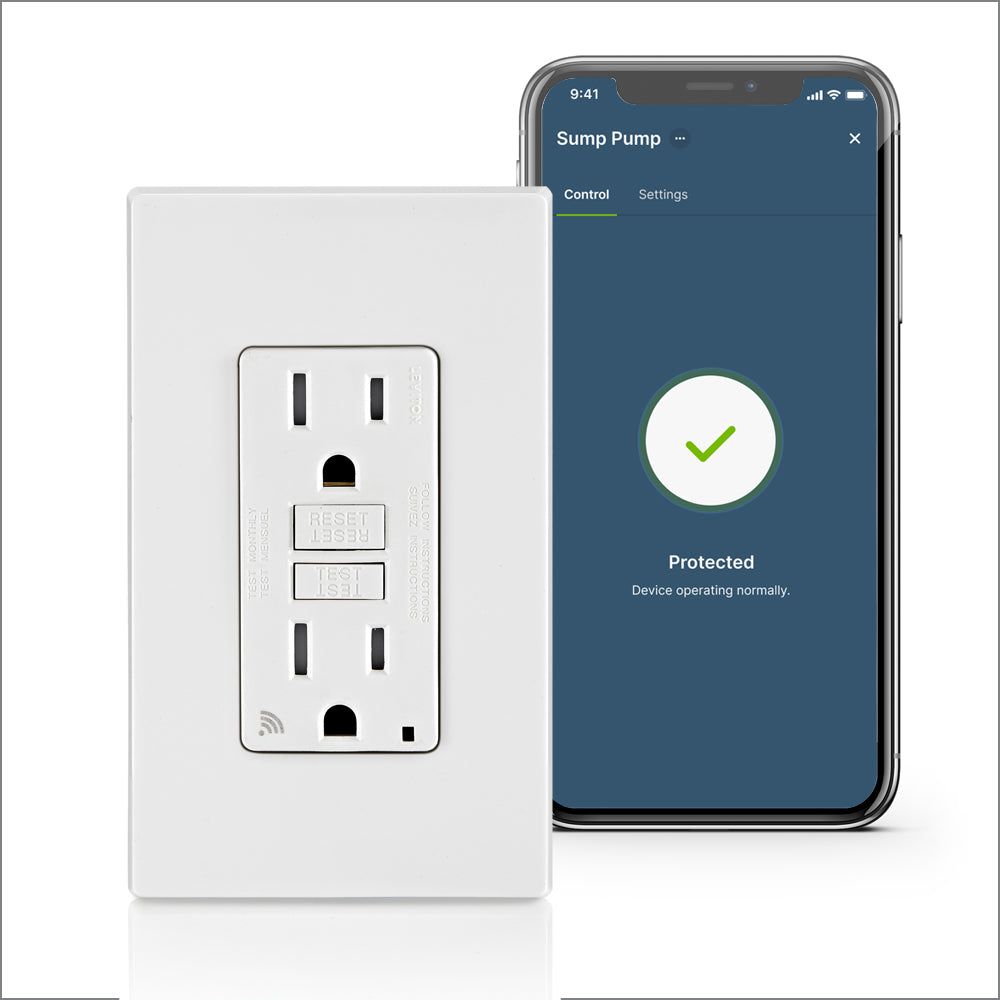 Leviton D2GF1-KW 15 Amp, Self Test, Tamper-Resistant Smart GFCI Outlet with LED Indicator Light