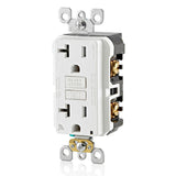 Leviton D2GF2-KW 20 Amp, Self Test, Tamper-Resistant Smart GFCI Outlet with LED Indicator Light