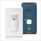 Leviton D2MSD-1BW Decora Smart Motion Sensing Dimmer Switch, Wi-Fi, Neutral Wire Required