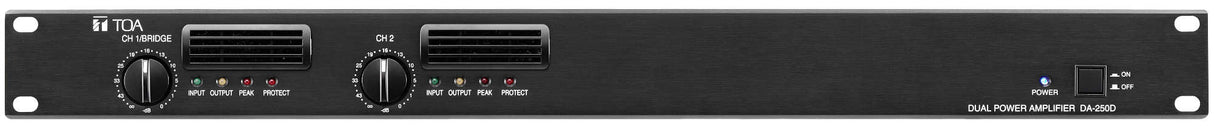 TOA DA-250DH CU Digital Power Amplifier 2X 250 W @ 70V 1X 500 W Bridged @ 140V (1U)