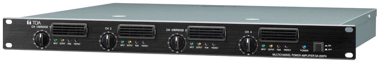 TOA DA-250FH CU Digital Power Amplifier 4X 250 W @ 70V 2X 500 W @ 140V (1U)