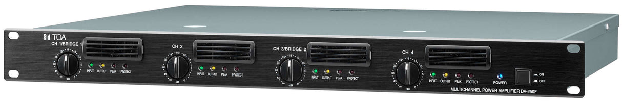 TOA DA-250F CU Digital Power Amplifier 4X 250 W @ 4Ω (4X 170 W @ 8Ω) 2X 500 W Bridged @ 8Ω (1U)
