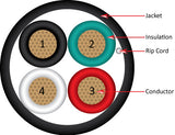 Vertical Cable 211-164/P/5BK 16/4 CL3P, CMP Plenum, Unshielded, Stranded, Bare Copper, Black, 500 ft, Pull Box