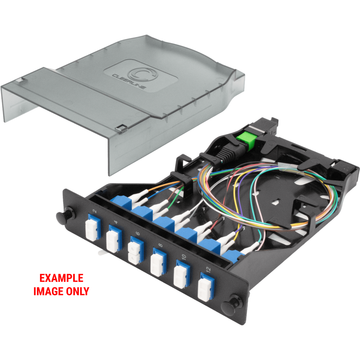 Cleerline CTG-MTLC24-SMA-A HD MTP Elite 24F Cassette, SM(OS2), 1x24F MTP Male to 24 Quad LC/APC, Type A Per Each