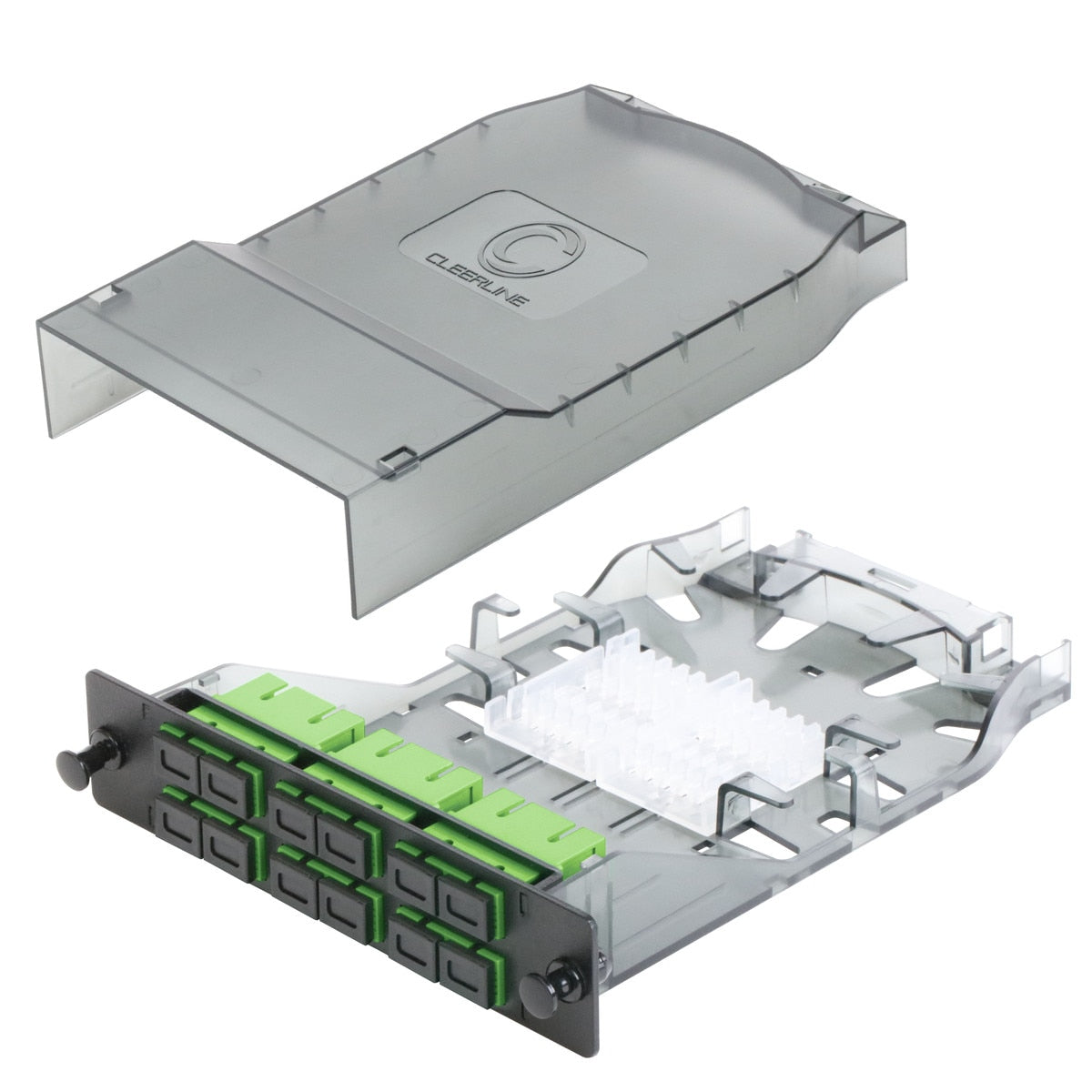 Cleerline CTG-SHDLC12-SMA HD Splice Cassette, 12 Fiber, Duplex, LC/APC, 9 µm OS2, 1 m Pigtails *Replaces part number # SHDLC12-SM-APC Per Each
