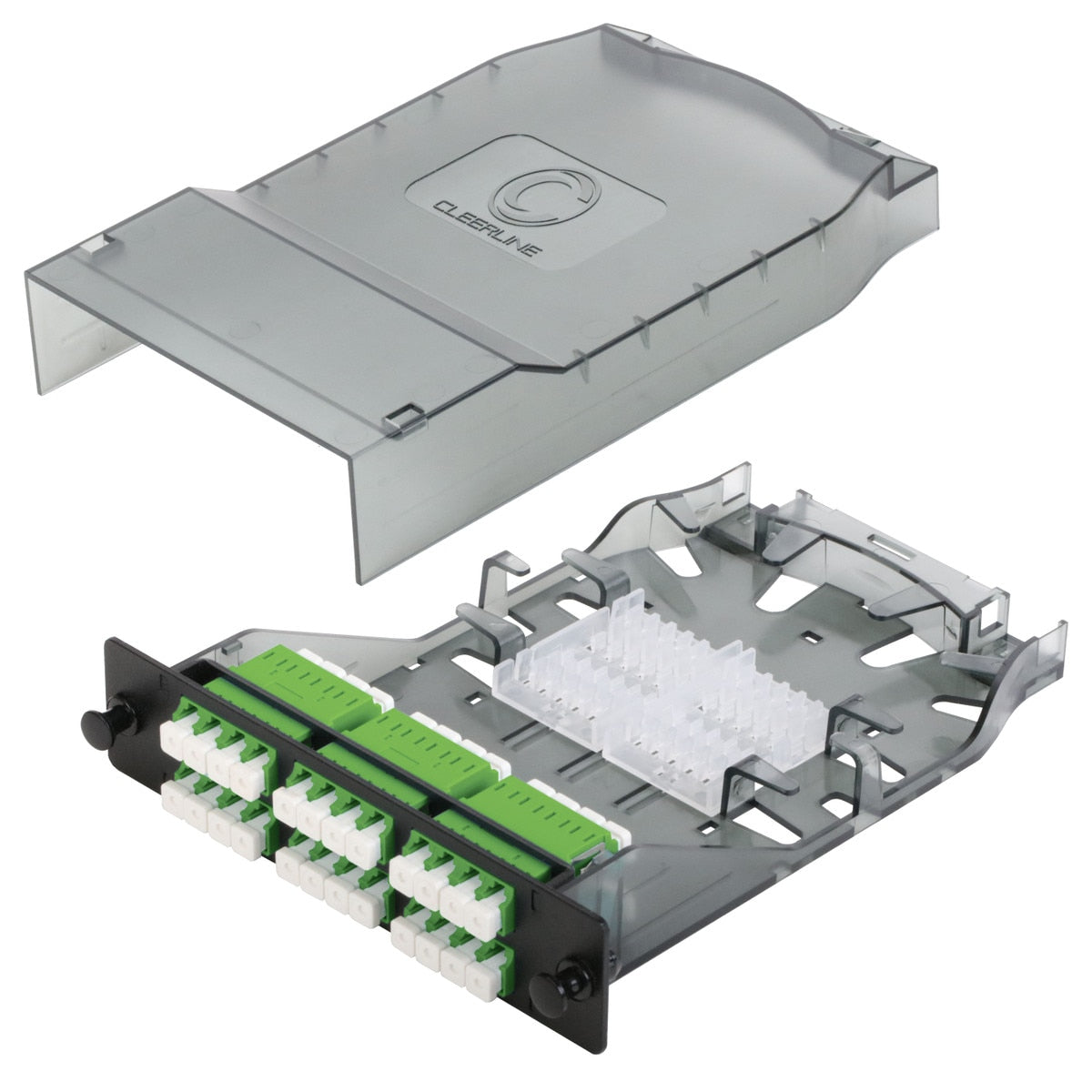 Cleerline CTG-SHDLC24-SMA HD Splice Cassette, 24 Fiber, Quad, LC/APC, 9 µm OS2, 1 m Pigtails *Replaces part number # SHDLC24-SM-APC Per Each
