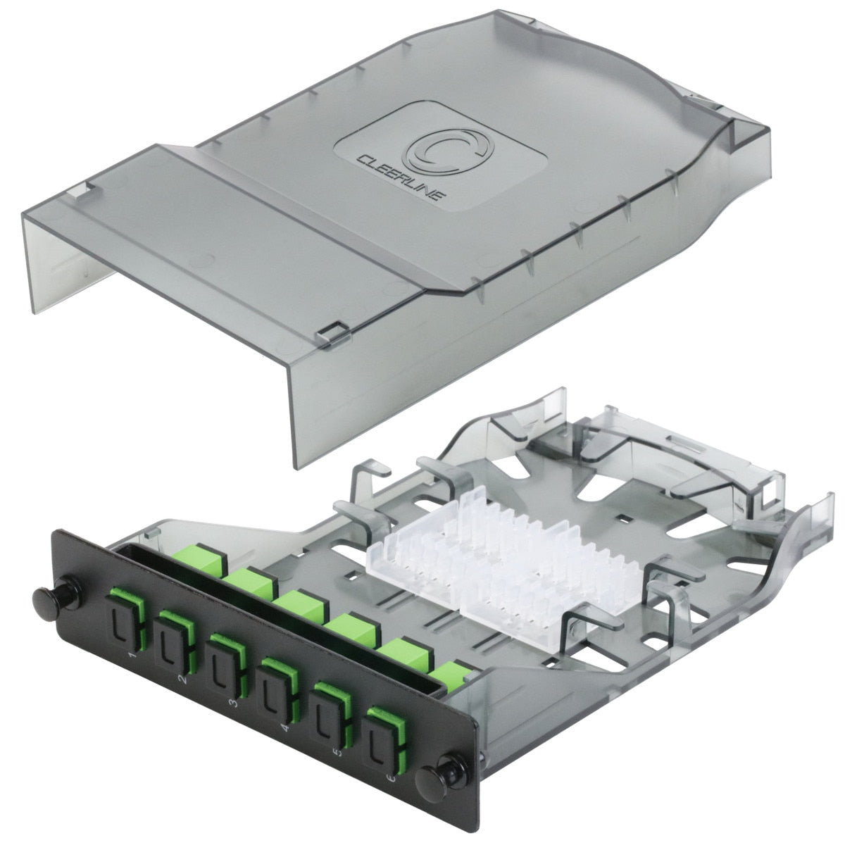 Cleerline CTG-SHDSC06-SMA HD Splice Cassette, 06 Fiber, Simplex, SC/APC, 9 µm OS2, 1 m Pigtails *Replaces part number # SHDSC06-SM-APC Per Each