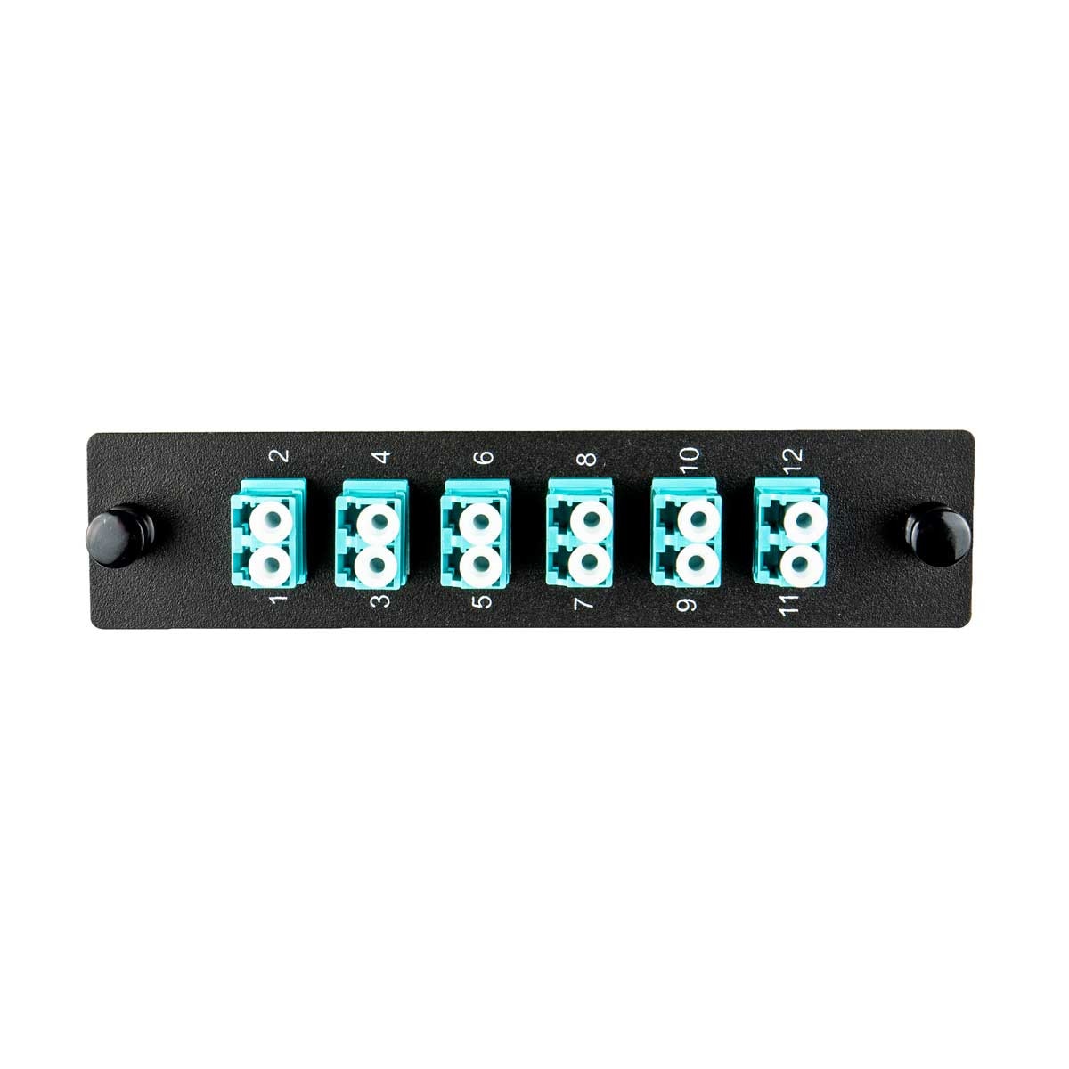 Cleerline SSF-LC12-MM-OM3-4 Adapter Plate, 12 Fiber, Duplex, LC/UPC, 50 µm OM3-4, Aqua Per Each