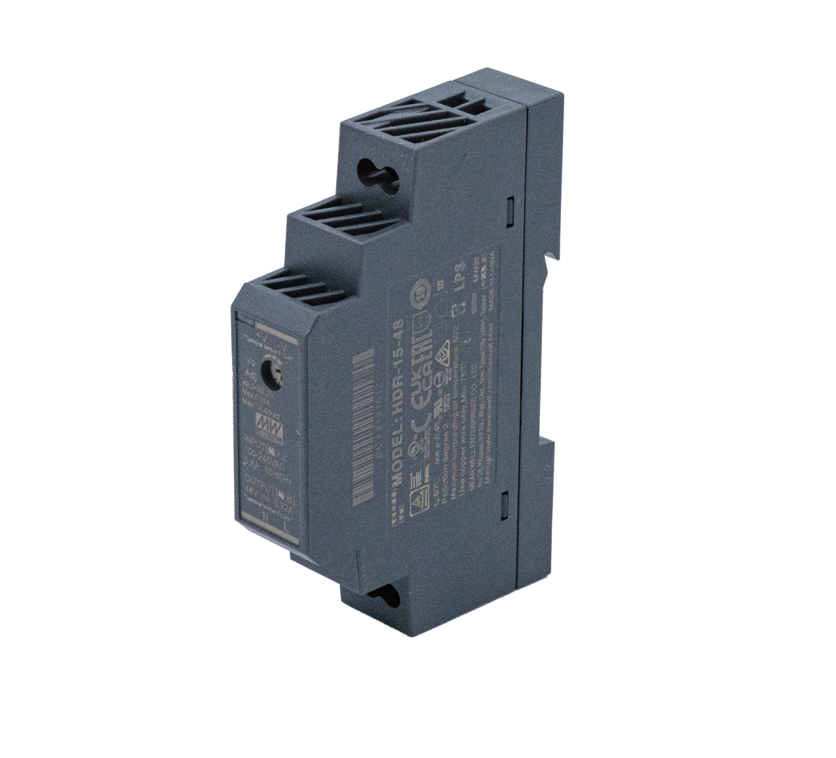 Cleerline SSF-DIN-48V15W-PS Industrial power supply 15W, AC 85-264V input, DC 48V output 0.32A, DIN rail mountable Per Each