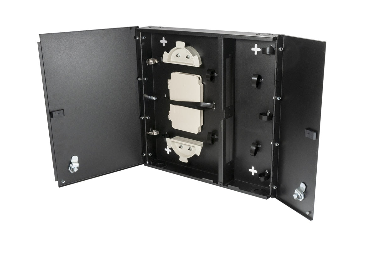 Cleerline SSF-SWM-SPLIT-WL-E2 Small, empty wall mount with split metal door, with one lock/key. Fits 2 LGX adapter plates. Per Each
