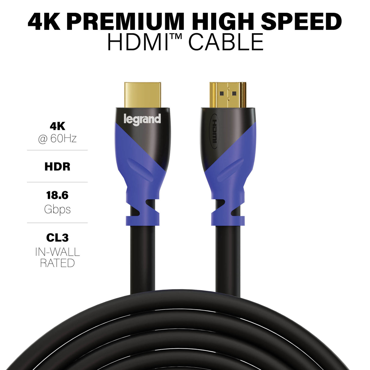 On-Q AC4K2MBK10 18GBPS 4K PREM CERT HDMI CABLE 2M 10PK