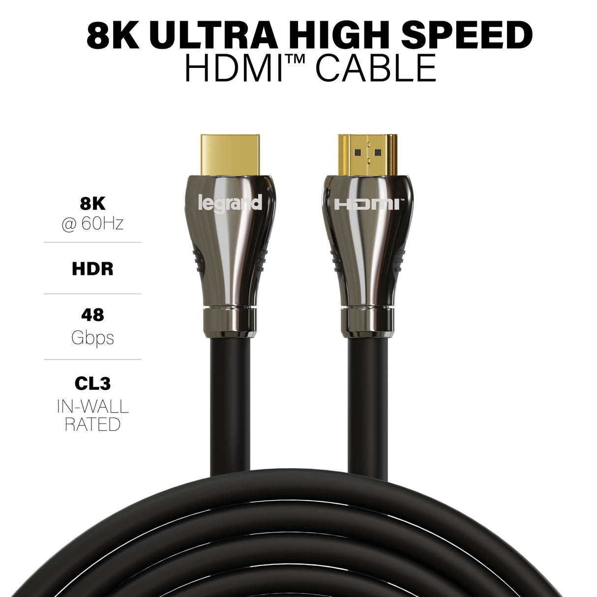 On-Q AC8K4MBK 48GBPS 8K ULTRA HIGH SPEED HDMI CABLE 4M