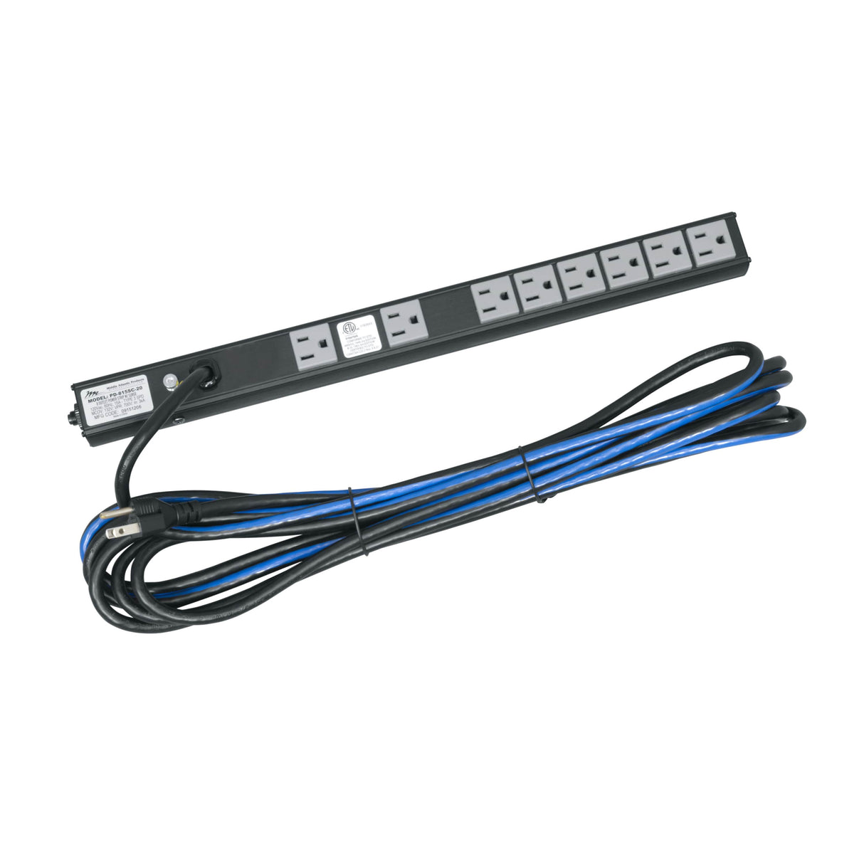 Middle Atlantic PD-815SC-NS SLIM PWR STRIP,8 OUTLET,1