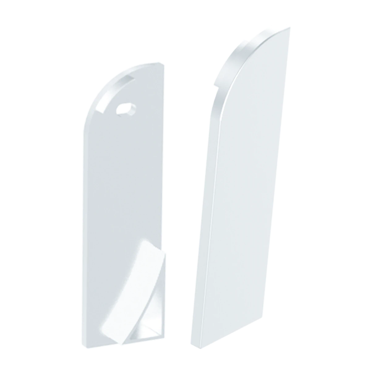 Proluxe PLX-EXTBASE-FEED BAG OF 2 END CAPS (WITHOUT HOLE) FOR BASEBOARD EXTRUSION, WHITE FINISH