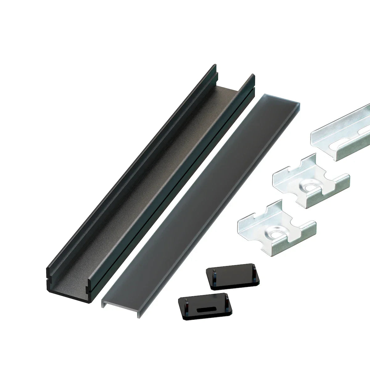 Proluxe PLX-EXTGT-BK-2M-BNDL1 GT BUNDLE OF (1) WILL INCLUDE: 78.74" (2M) ALUM,.COVER,.FEED, END, CLIP,  PRE-DRILLED WITH COUNTERSUNK HOLES,180 SPLICING STRIP,HIGHER GRADE LENS WITH UV INHIBITOR, BLACK FINISH