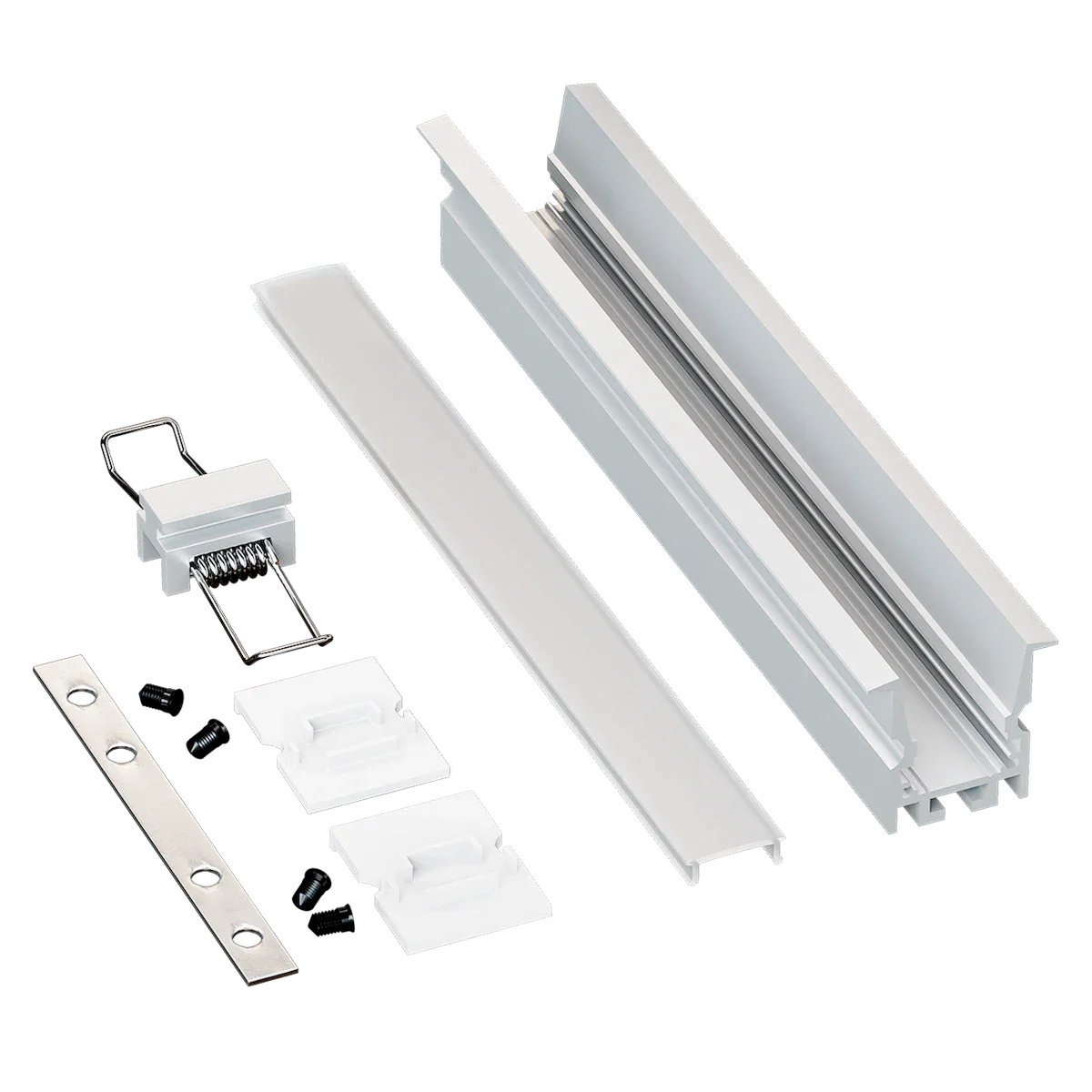 Proluxe PLX-EXTREG-2M-BNDL1 REGAL REGRESS BUNDLE OF (1) WILL INCLUDE: 78.74" (2M) ALUM,COVER, FEED, END, SPRING CLIP, 180 SPLICING STRIP,PRE-DRILLED WITH COUNTERSUNK HOLES,HIGHER GRADE LENS WITH UV INHIBITOR