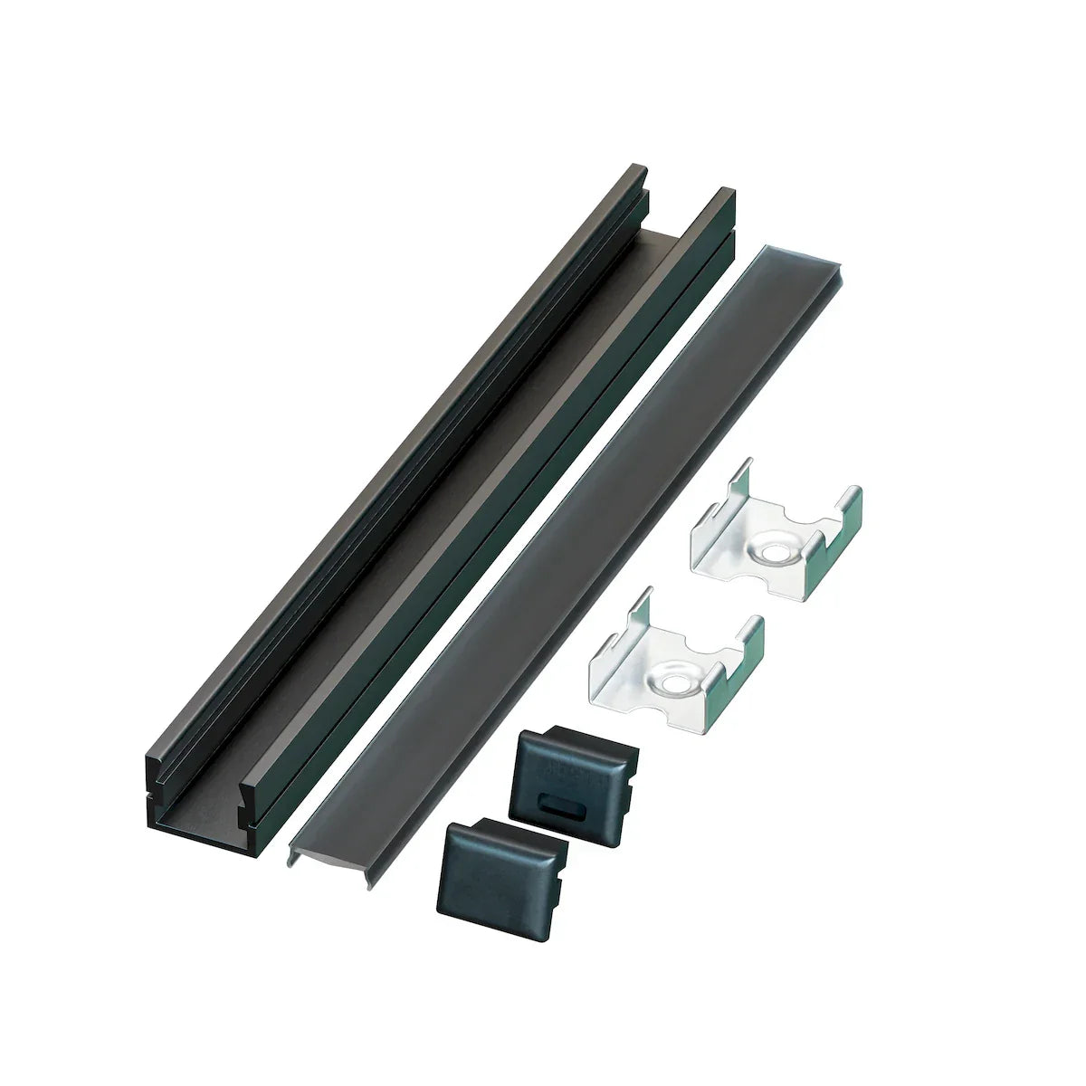 Proluxe PLX-EXTUNV-BK-2M-BNDL1 UNIVERSAL BUNDLE OF (1) WILL INCLUDE: 78.74" (2M) ALUM,.COVER,.FEED, END, CLIP, PRE-DRILLED WITH COUNTERSUNK HOLES,HIGHER GRADE LENS WITH UV INHIBITOR, BLACK FINISH