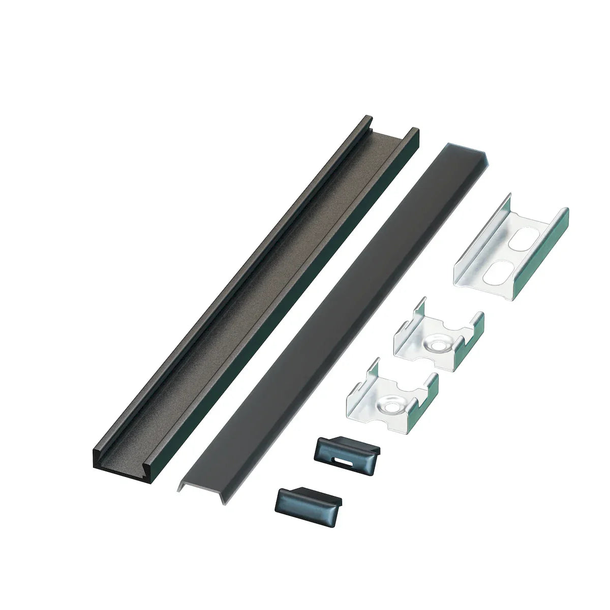 Proluxe PLX-EXTUNVMINI-BK-2M-BNDL1 UNIVERSAL MINI BUNDLE OF (1) WILL INCLUDE:78.74" (2M) ALUM IN BLACK,COVER IN BLACK,FEED IN BLACK, END IN BLACK, CLIP, PRE-DRILLED WITH COUNTERSUNK HOLES,HIGHER GRADE LENS WITH UV INHIBITOR