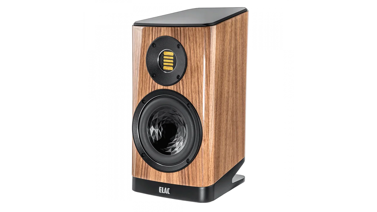 Elac Vela 6" 2-Way Bookshelf Speakers with JET 6 Tweeter - Gloss Walnut, Pair