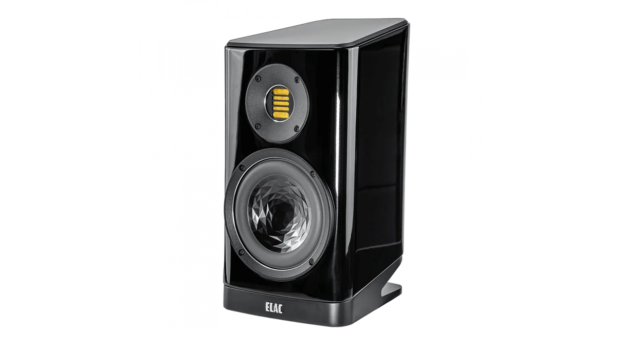 Elac Vela 6" 2-Way Bookshelf Speakers with JET 6 Tweeter - Gloss Black, Pair