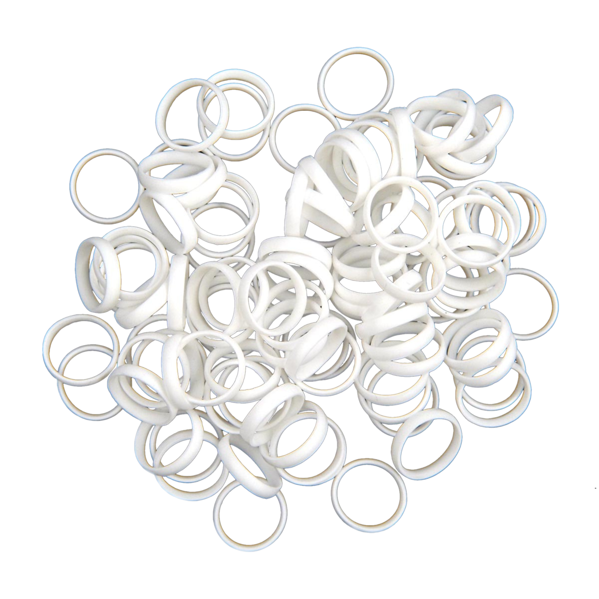 Cleerline NRINGS100W Color Rings-BC/ST/ZM - White Per 100 Pack