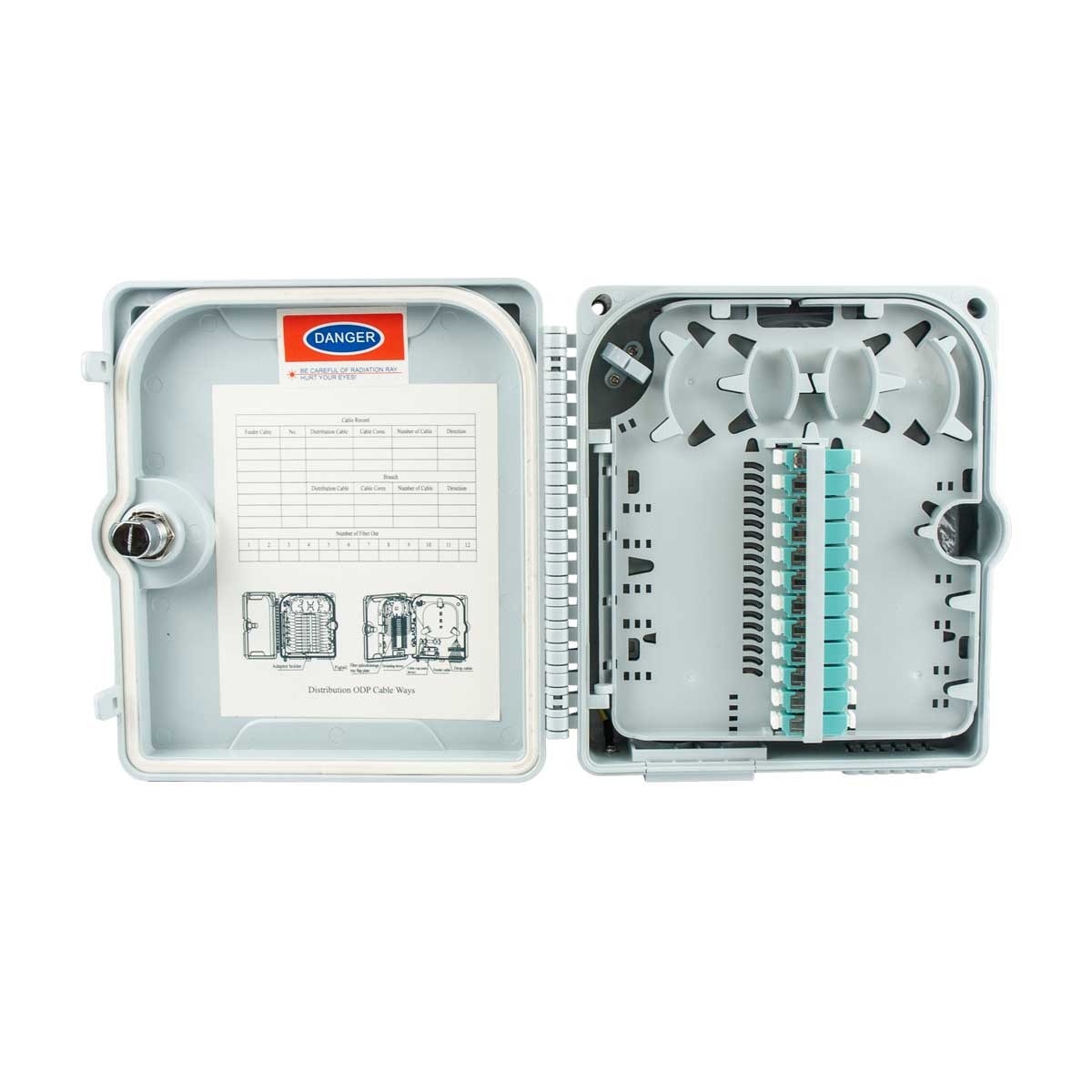 Cleerline SSF-OTB12 Outdoor Fiber Optic Plastic Enclosure, Empty (Holds 12 SC Simplex or 12 LC Duplex Adapters) Per Each