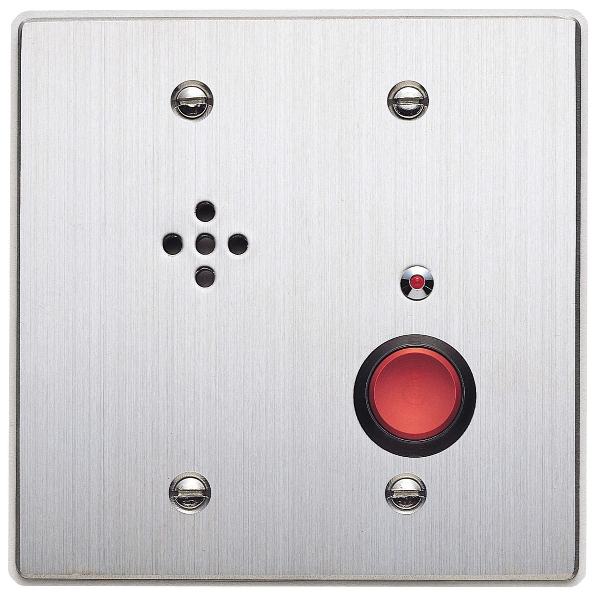 TOA RS-180 Indoor/Outdoor Sub-Station, Vandal/Weather-Resistant, Call Button w/LED, Control Output, Stainless Steel Faceplate (11 AWG.), Use With N-8000/8010RS Exchange via shielded, twisted pair cable, Requires 2-Gang Deep Enclosure (not included)