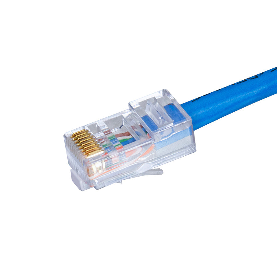 Simply45 S45-1000 Standard Cat5e UTP RJ45 Modular Plugs, Blue Tint - 100pcs/Jar