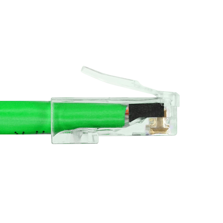 Simply45 S45-1100 Standard Cat6/6a UTP RJ45 Modular Plugs with Bar45™ Hi/Lo Stagger, Green Tint - 100pcs/Jar