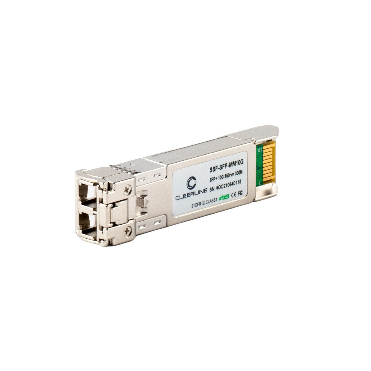 Cleerline SSF-SFP-MM10G 10G SFP+ transceiver MM 10GBase-SR, 850nm, 300m max reach Per Each