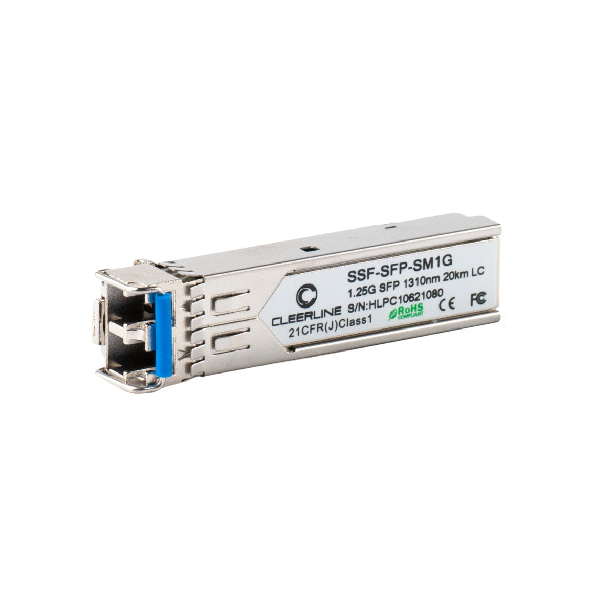 Cleerline SSF-SFP-SM1G 1.25G SFP transceiver SM 1000Base-LX, 1310nm, 20Km max reach, w/DDM Per Each