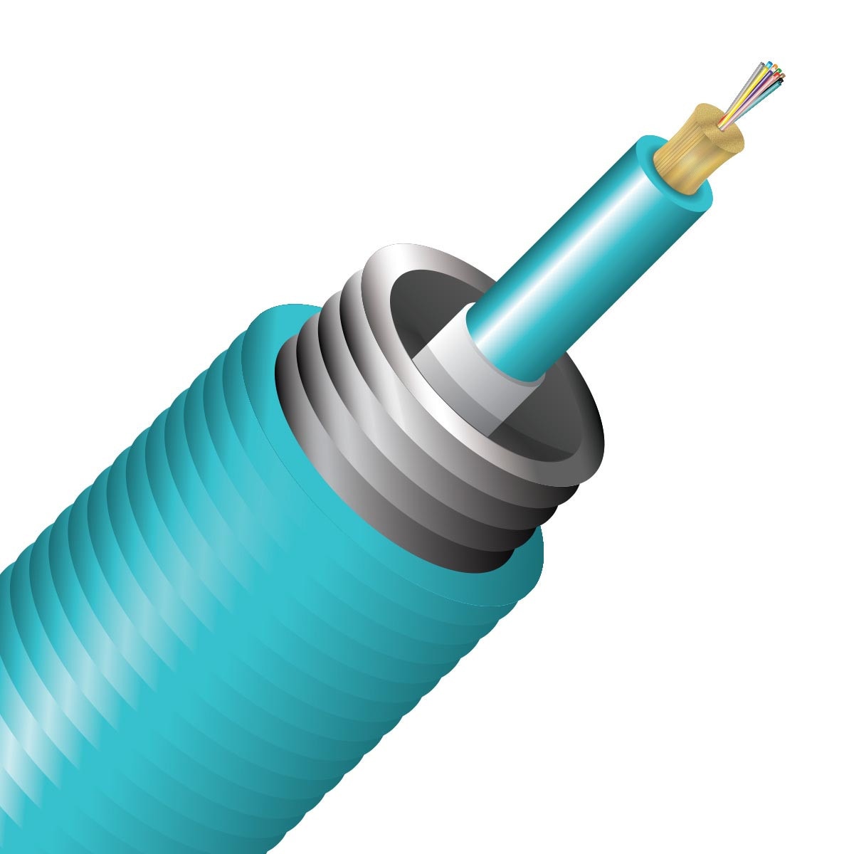 Cleerline 12IAD50125MOM3P-B 12 Strand SSF™ Interlocking Armored Micro-Distribution LT, Plenum, 50/125, OM3 Per FT