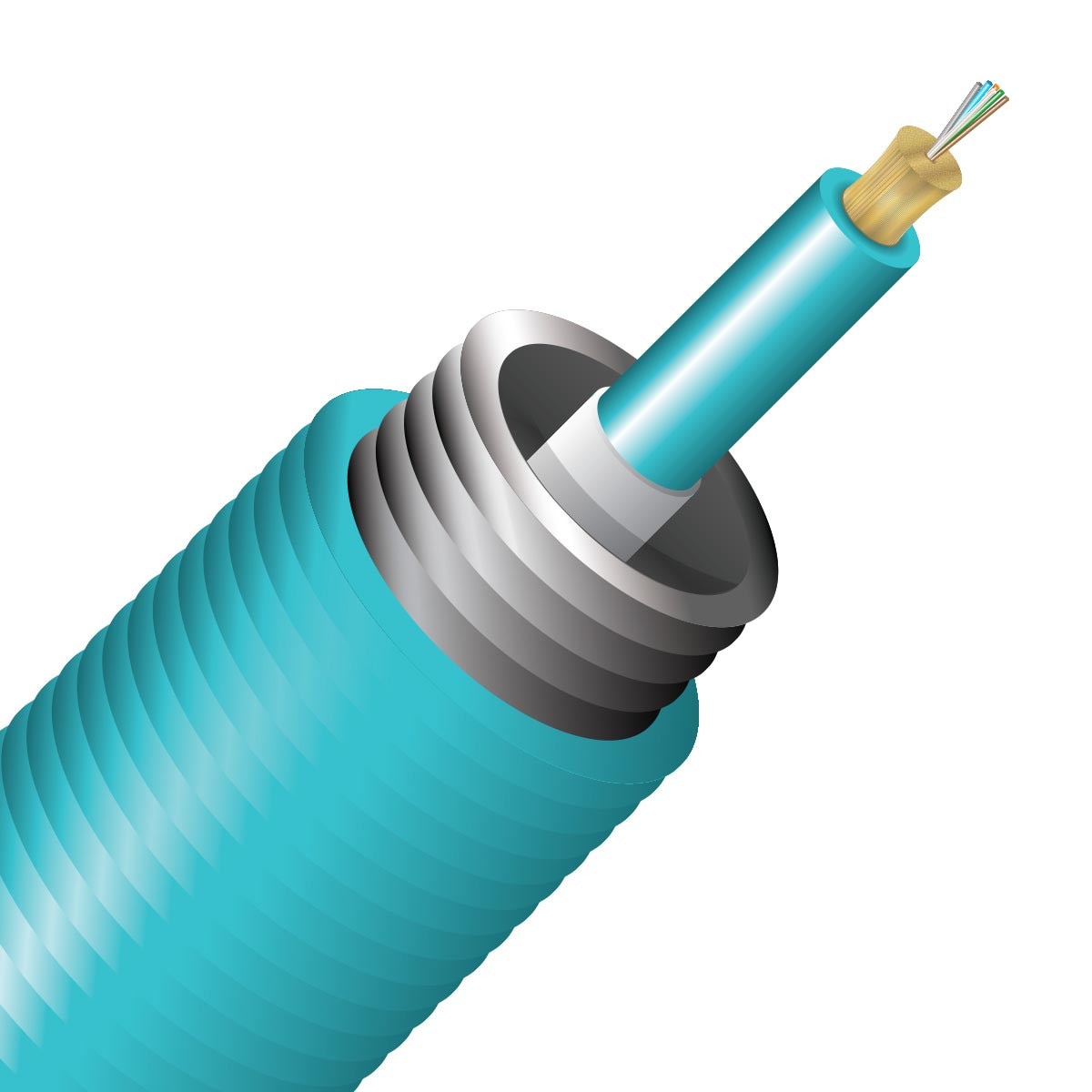 Cleerline 6IAD50125MOM3P 6 Strand SSF™ Interlocking Armored Micro-Distribution LT, Plenum, 50/125, OM3 Per 1000ft Spool