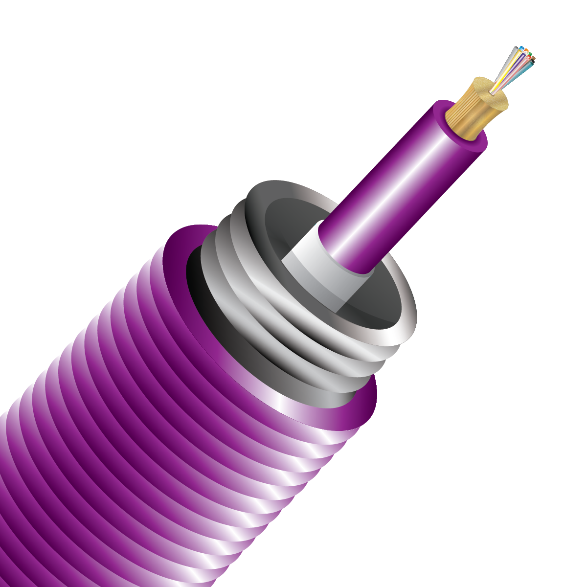 Cleerline 12IAD50125MOM4P 12 Strand SSF™ Interlocking Armored Micro-Distribution LT, Plenum, 50/125, OM4 Per 1000ft Spool
