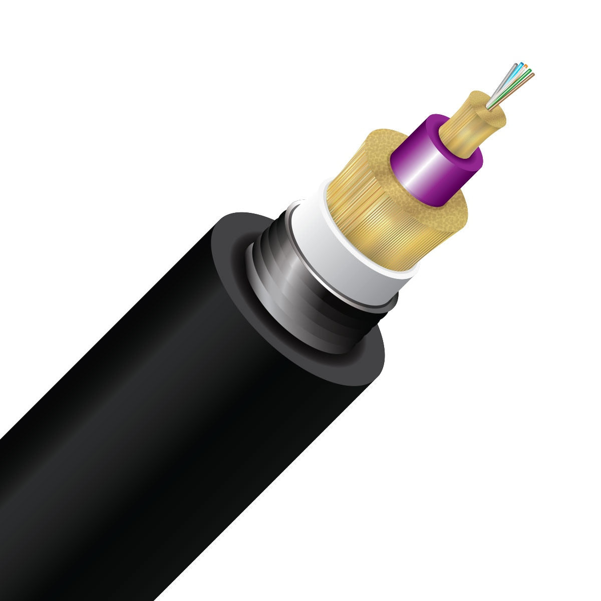 Cleerline 6ACS50125OM4PE-B 6 Strand SSF™ Armored Direct Burial Micro-Distribution LT, PE/OSP/Burial, 50/125, OM4 Per FT